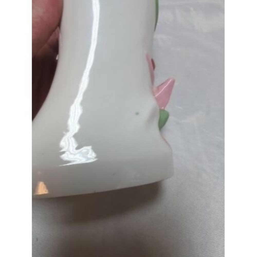 Vintage Goldfish Beta Fish Curve Ceramic Vase 6" Pink Green Made In China - Picture 10 of 11